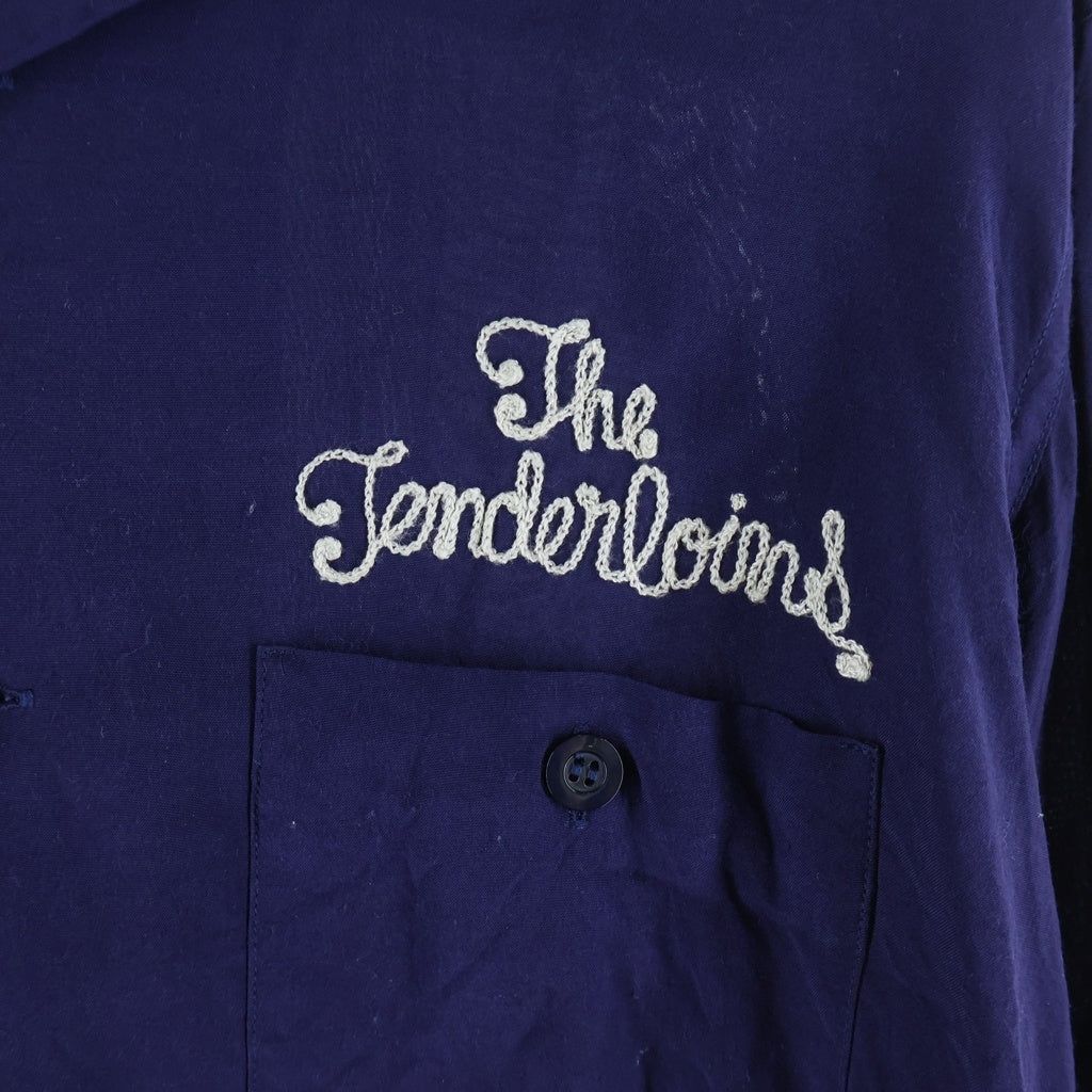 TENDERLOIN(テンダーロイン) T-BOWL SHIRTS ボーリングシャツ 長袖シャツ レーヨン フロント刺繍 ネイビー