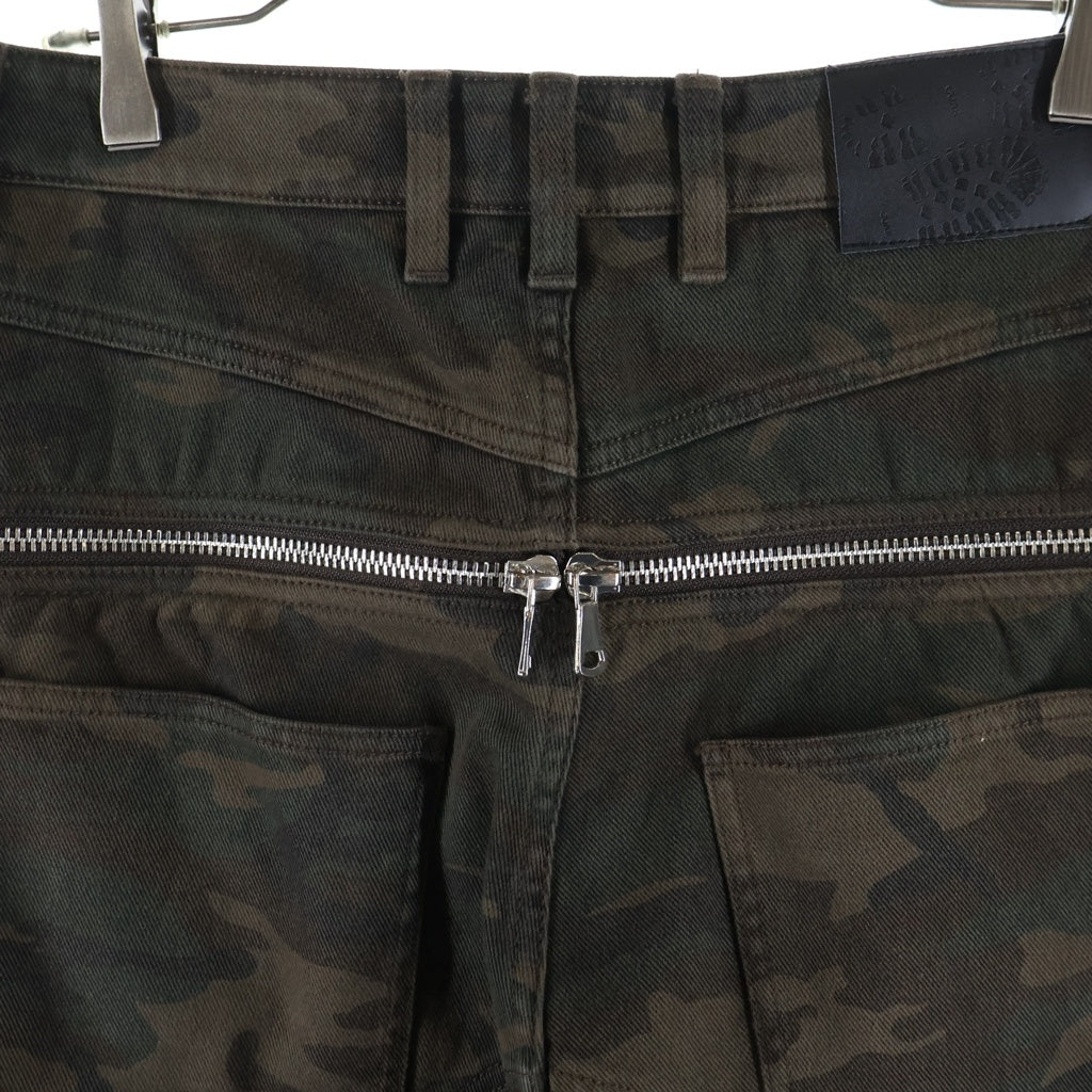 NO BRAND(ノーブランド) GOAR ARCHIVE（ゴアアーカイブ）ZIPPER WAIST PANTS CAMO カモ ウェストジッパーパンツ ブラウン