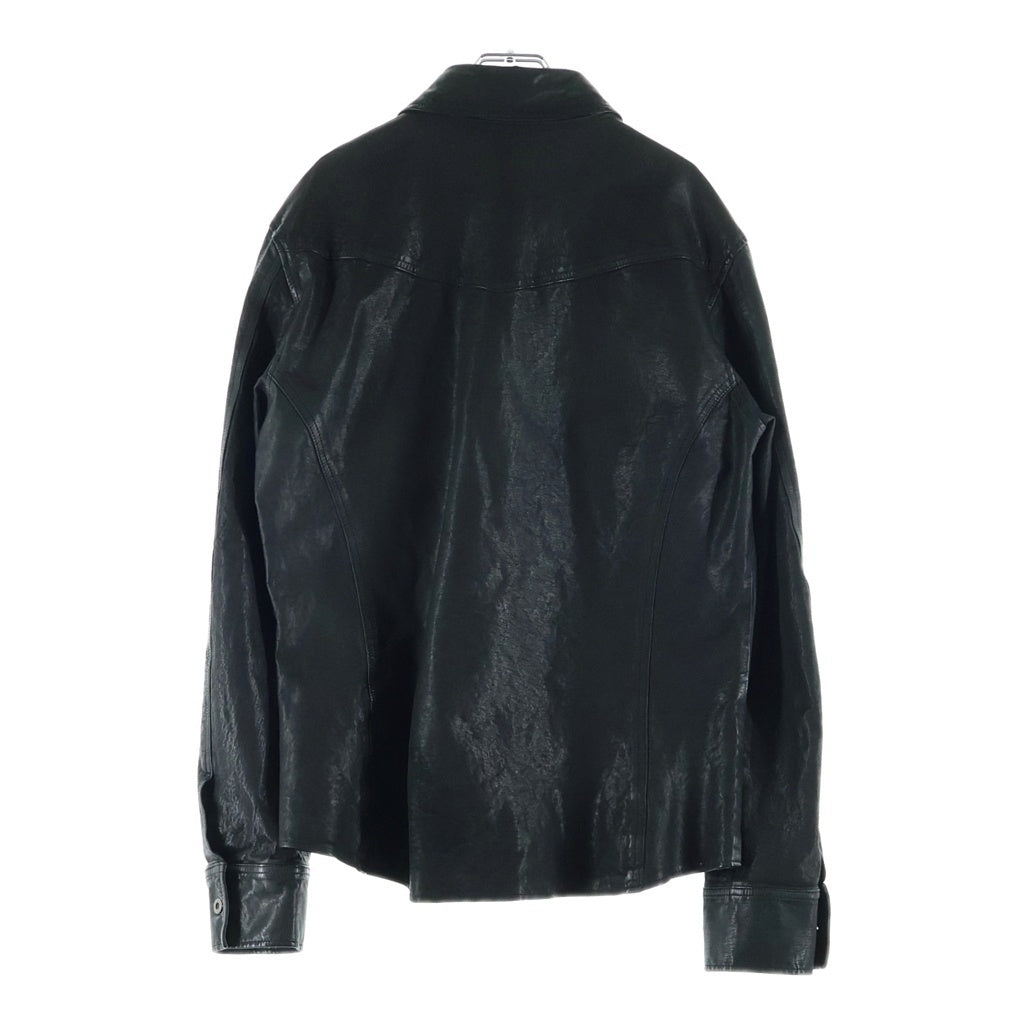 Yohji Yamamoto POUR HOMME(ヨウジヤマモト プールオム) ×バックラッシュ ステアファニチャーレザー ミモザ染め 二重ラペルジャケット HK-B99-704-1-03