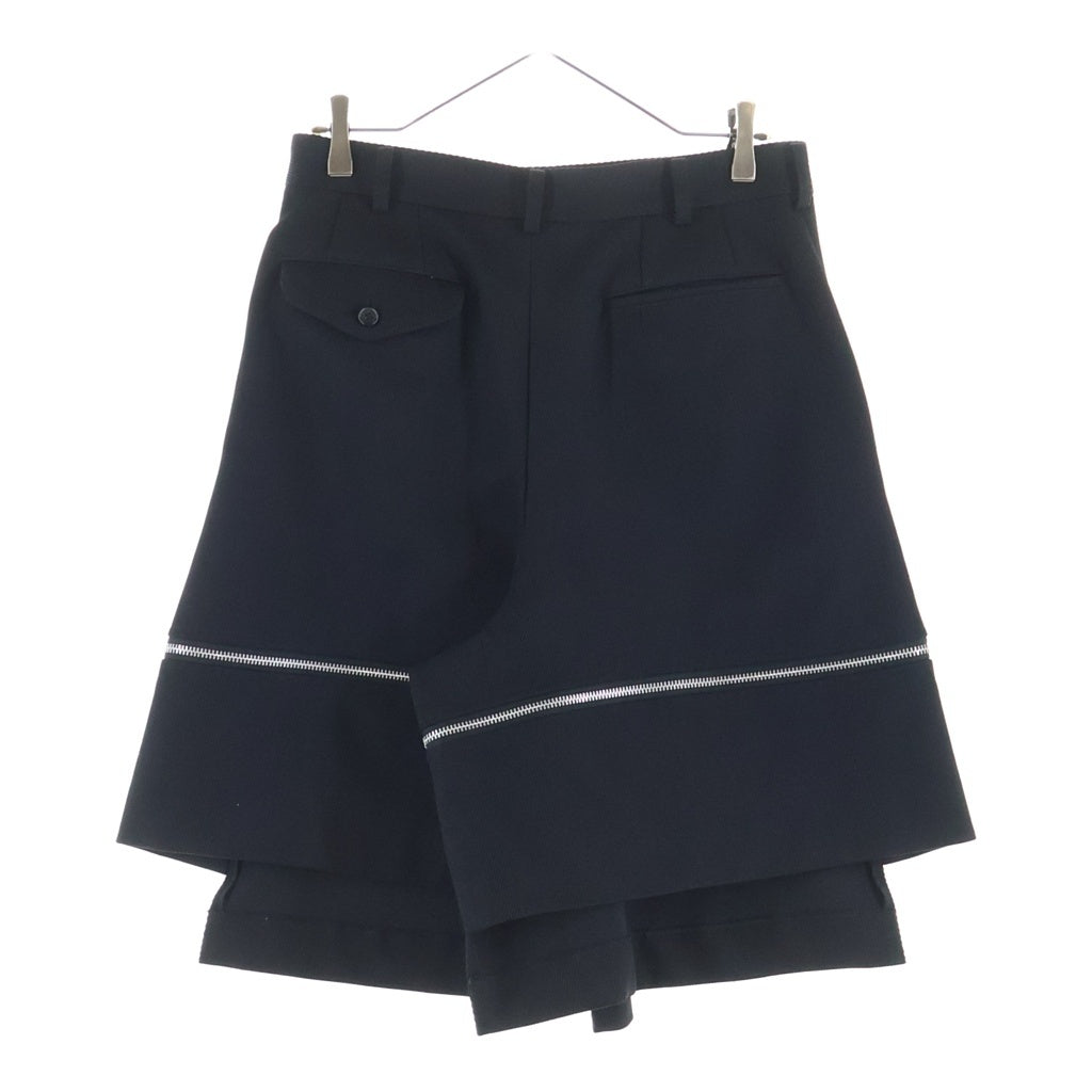 BLACK COMME des GARCONS(ブラックコムデギャルソン) 25AW 裾ジップ付きハーフパンツ ブラック 1Q-P001