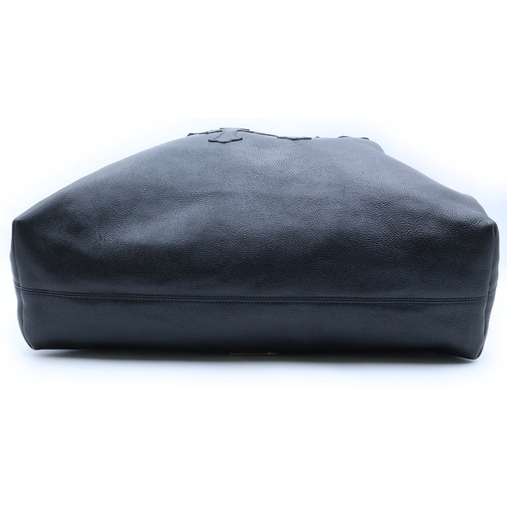 CHROME HEARTS(クロムハーツ) DBL SNAP TOTE ダブルスナップ トートバッグ セメタリークロスパッチ レザー ブラック