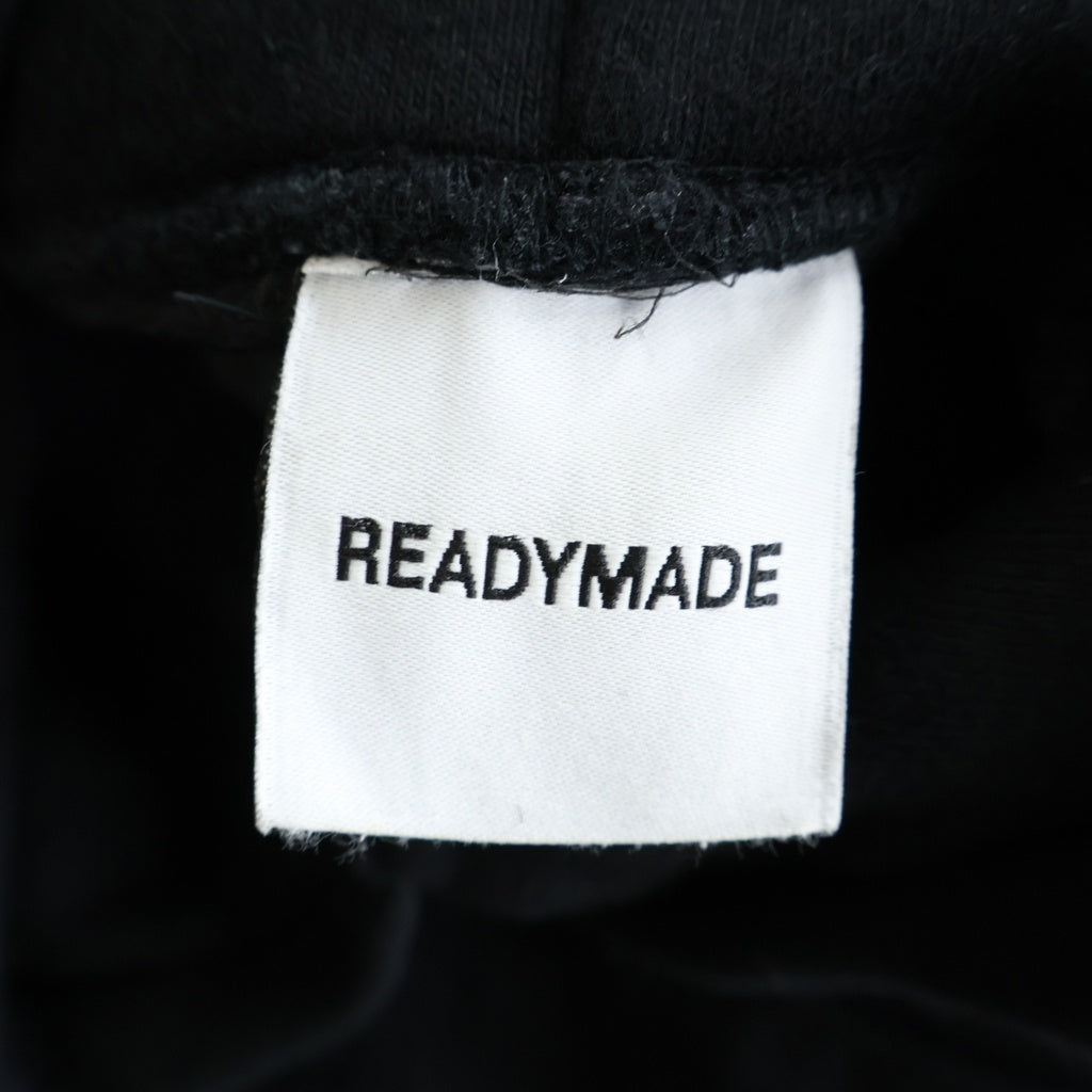 READY MADE(レディメイド) 24AW HOODIE ARCH LOGO アーチロゴプリント プルオーバーパーカー フーディー ブラック RE-CO-00-00-286