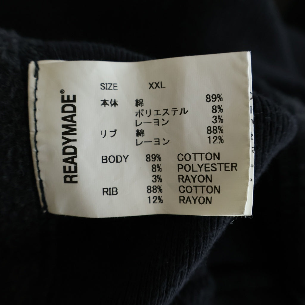 READY MADE(レディメイド) 24AW HOODIE ARCH LOGO アーチロゴプリント プルオーバーパーカー フーディー ブラック RE-CO-00-00-286