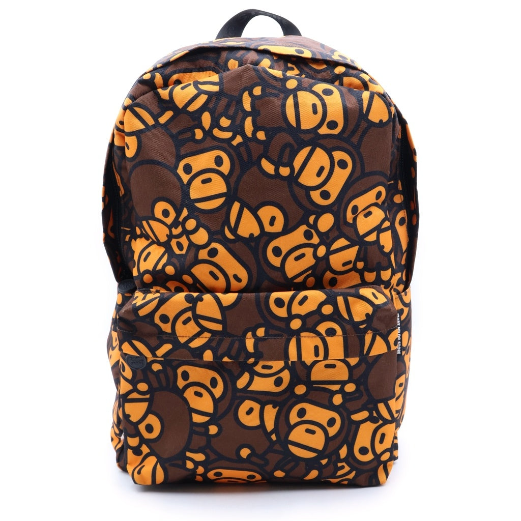 A BATHING APE(アベイシングエイプ) ALL BABY MILO LARGE BACKPACK ベイビーマイロ バックパック リュック ブラック/オレンジ 0MXBGW4224XXN
