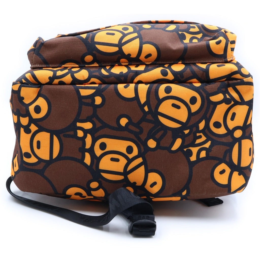 A BATHING APE(アベイシングエイプ) ALL BABY MILO LARGE BACKPACK ベイビーマイロ バックパック リュック ブラック/オレンジ 0MXBGW4224XXN