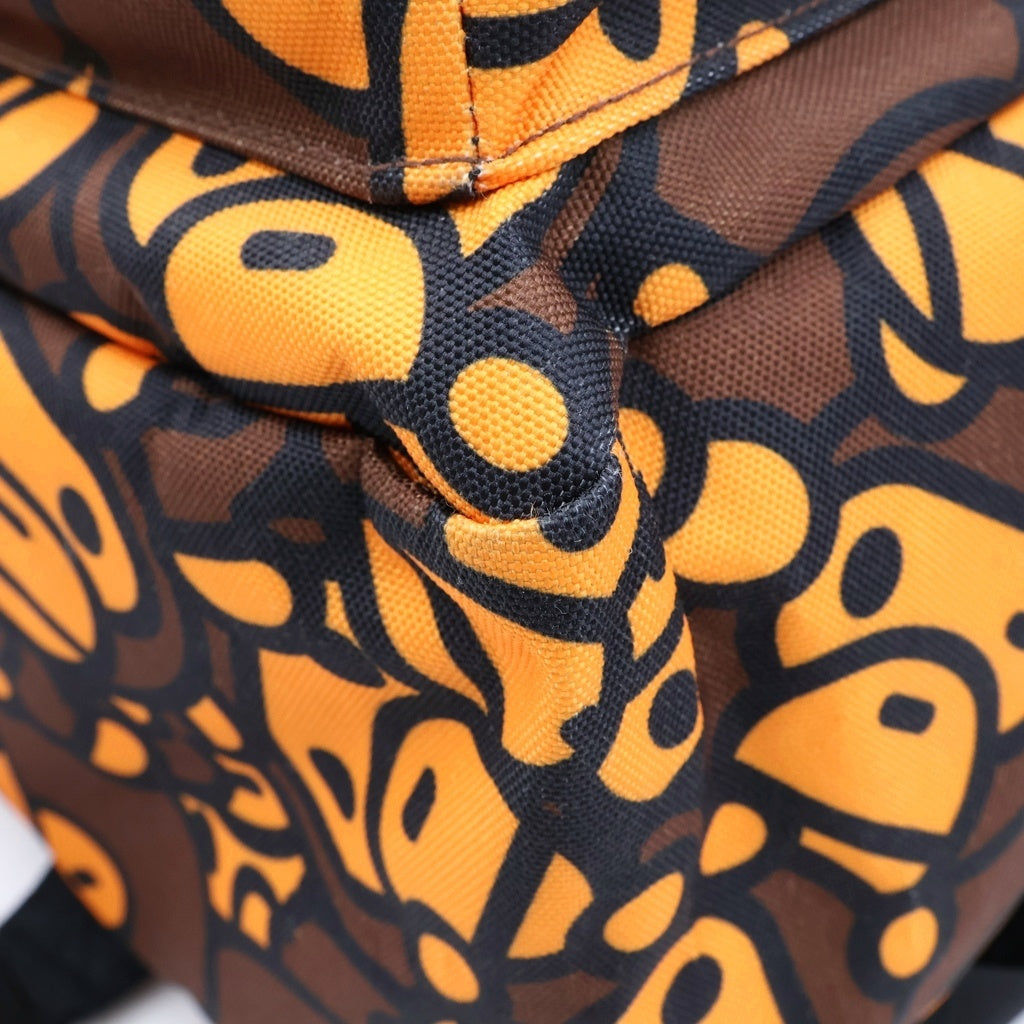 A BATHING APE(アベイシングエイプ) ALL BABY MILO LARGE BACKPACK ベイビーマイロ バックパック リュック ブラック/オレンジ 0MXBGW4224XXN