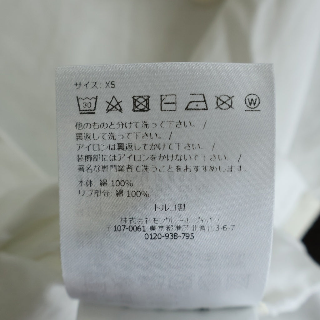 MONCLER(モンクレール) MAGLIA MANICA CORTA ロープ風ロゴ 半袖Tシャツ カットソー ホワイト レディース L10938C00051 89AUG