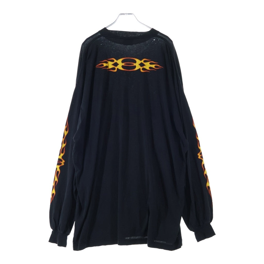 BALENCIAGA(バレンシアガ) バーニングユニティロゴ ダメージ加工 長袖Tシャツ カットソー ブラック 796917 TQVW6