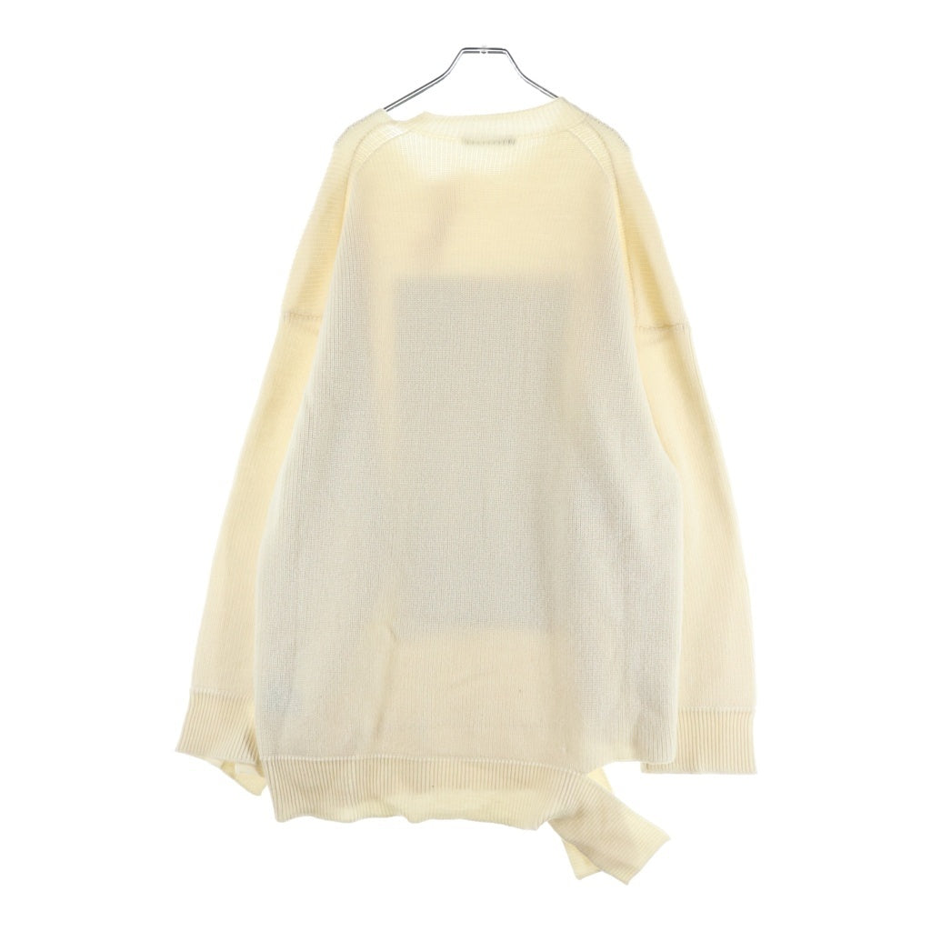 ALMOSTBLACK(オールモストブラック) 21AW ART WOOL KNIT アートウールニット 長袖セーター ホワイト 21AW-KT01