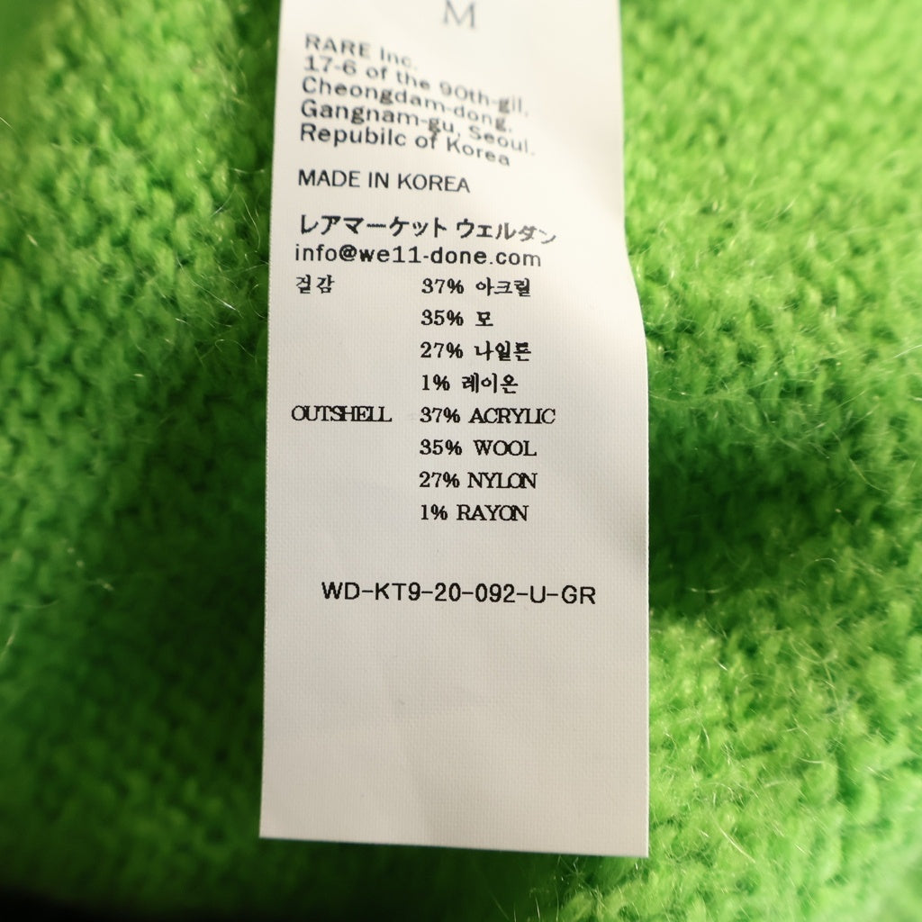 we11done(ウェルダン) ウール混 クルーネック 長袖セーター グリーン WD-KT9-20-092-U-GR