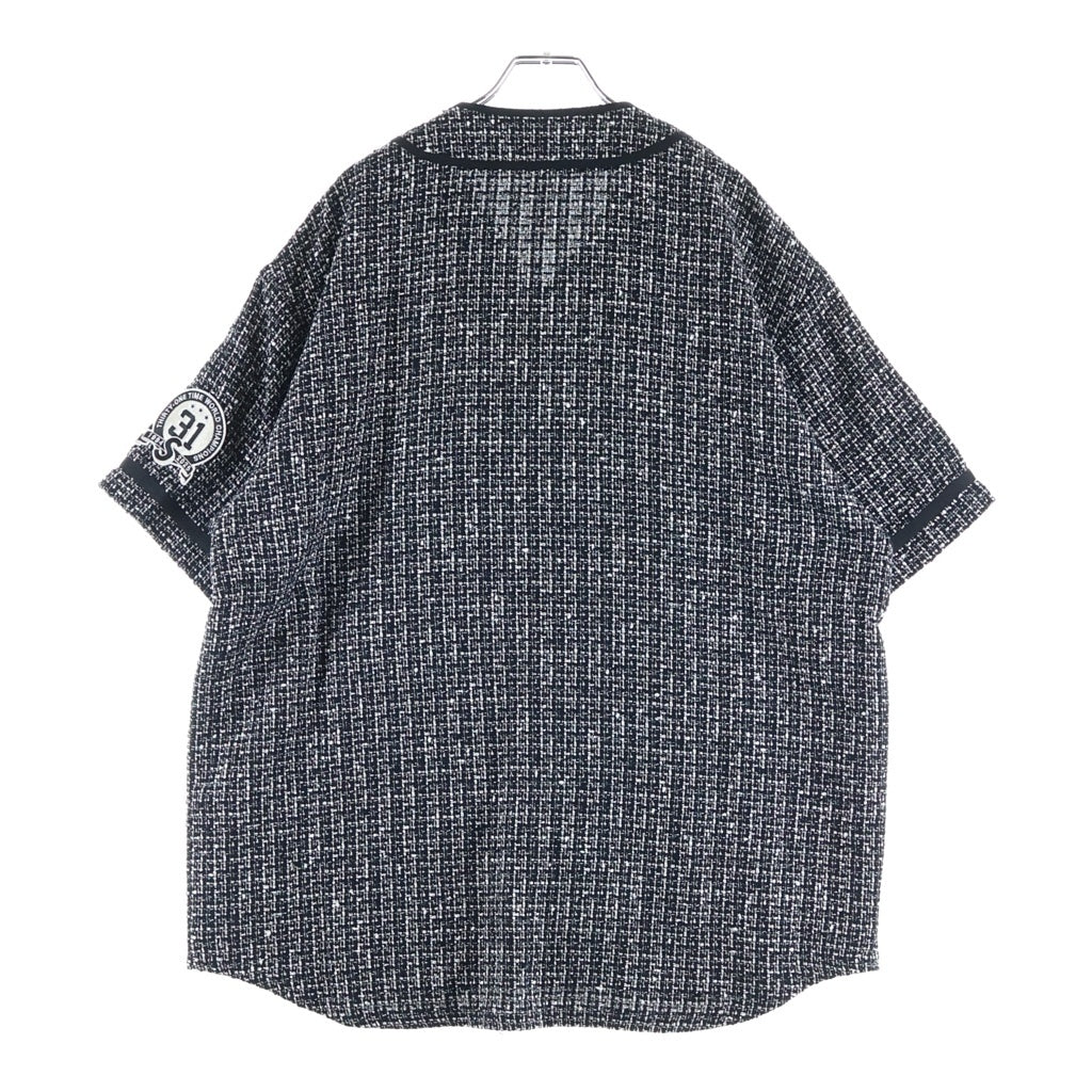 SUPREME(シュプリーム) 25SS Boucle Baseball Jersey ブークレ 半袖ベースボールシャツ ツイード ブラック