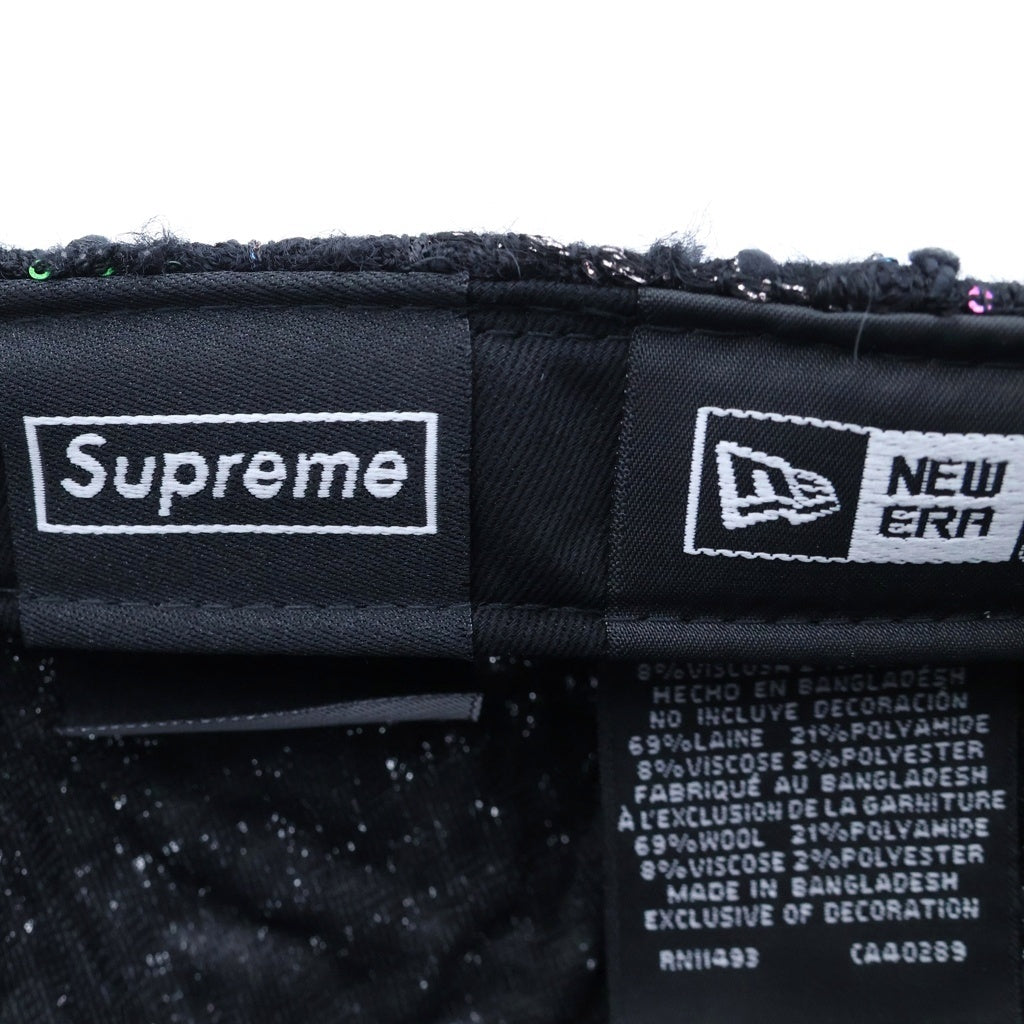 SUPREME(シュプリーム) 25AW ×NEWERA Boucle Box Cap ニューエラ ブークレ ボックスロゴキャップ ブラック