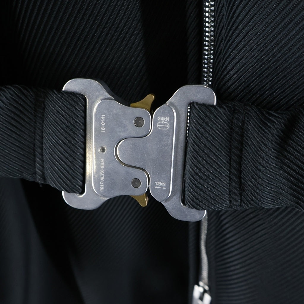 1017 ALYX 9SM(アリクス) 20AW ダブルジップ ベルト付き ロングコート ブラック F20-ALYX-AAM