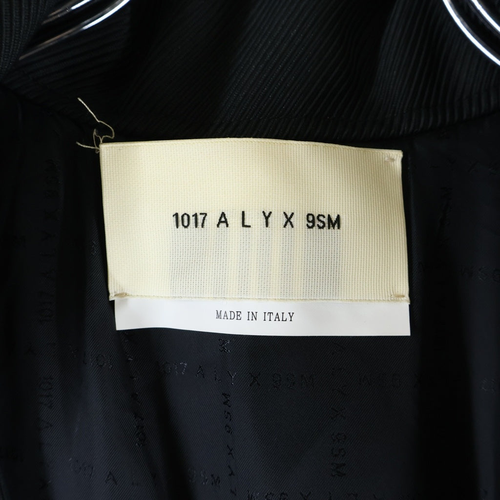1017 ALYX 9SM(アリクス) 20AW ダブルジップ ベルト付き ロングコート ブラック F20-ALYX-AAM