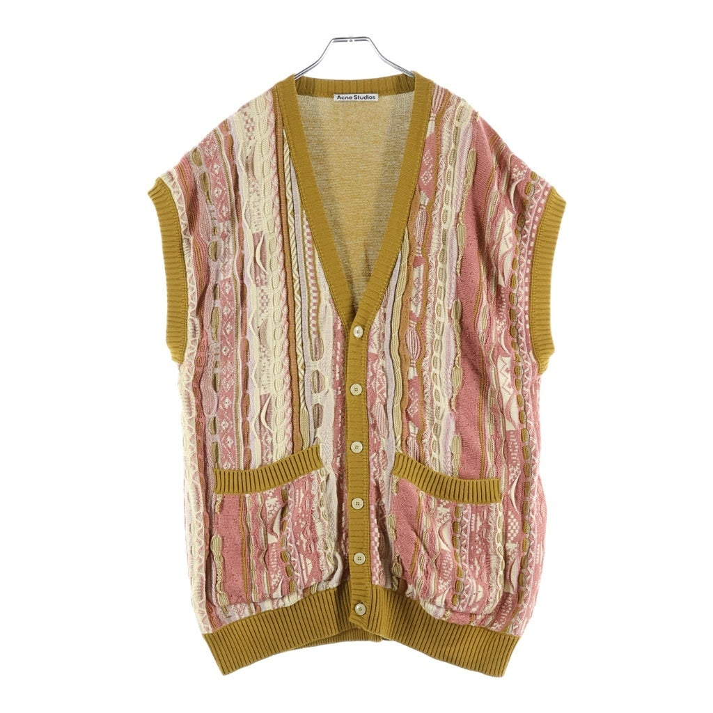 Acne Studios(アクネ ストゥディオズ) 22SS オーバーサイズド ノースリーブ ニットカーディガン ブラウン FN-MN-KNIT000313