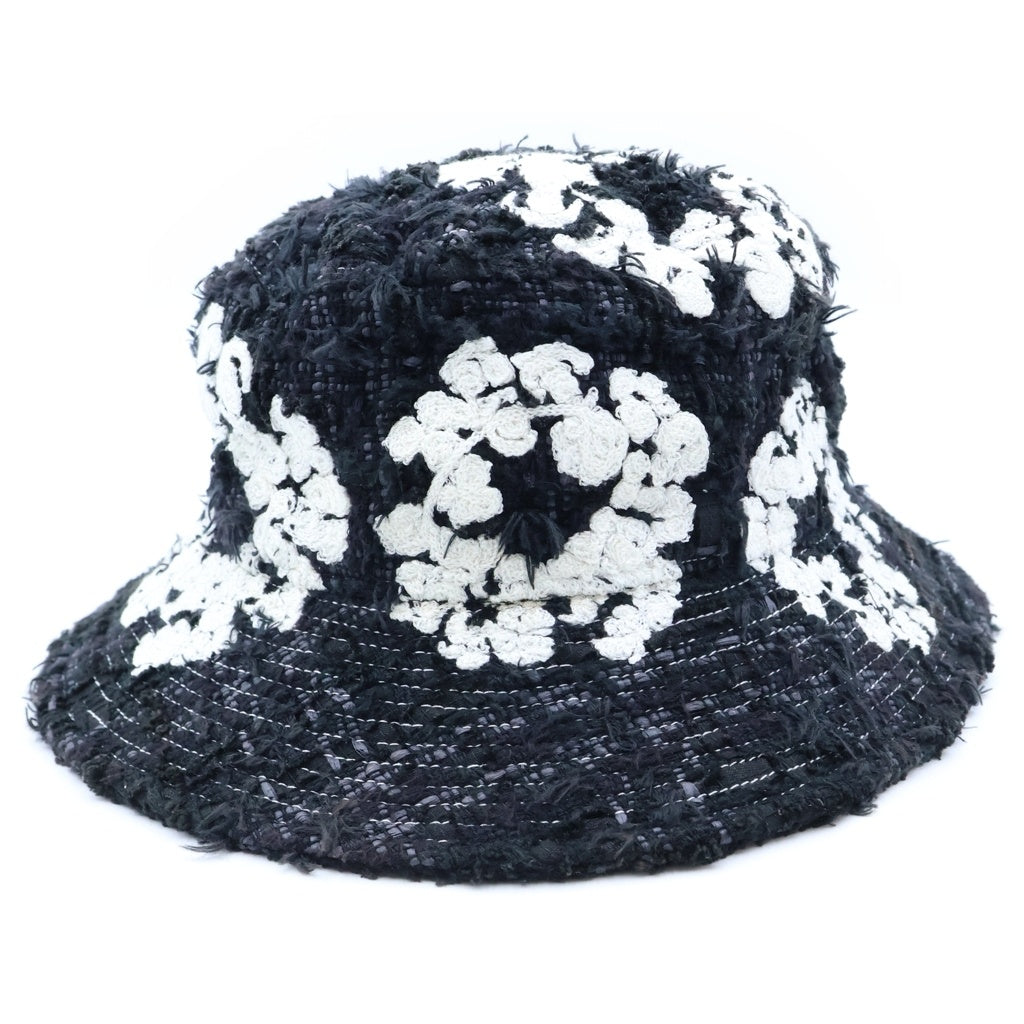 READY MADE(レディメイド) ×DENIM TEARS COTTON WREATH TWEED BUCKET HAT デニムティアーズ ツイード バケットハット 帽子 ブラック RE-DT-BK-00-00-16