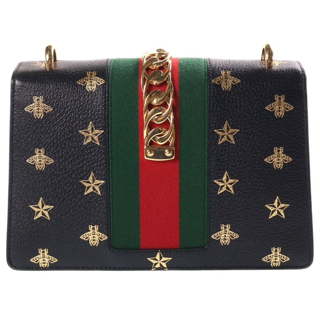 GUCCI(グッチ) シルヴィ シェリーライン ビー スター 2WAY ショルダーバッグ バッグ レディース ブラック 524405
