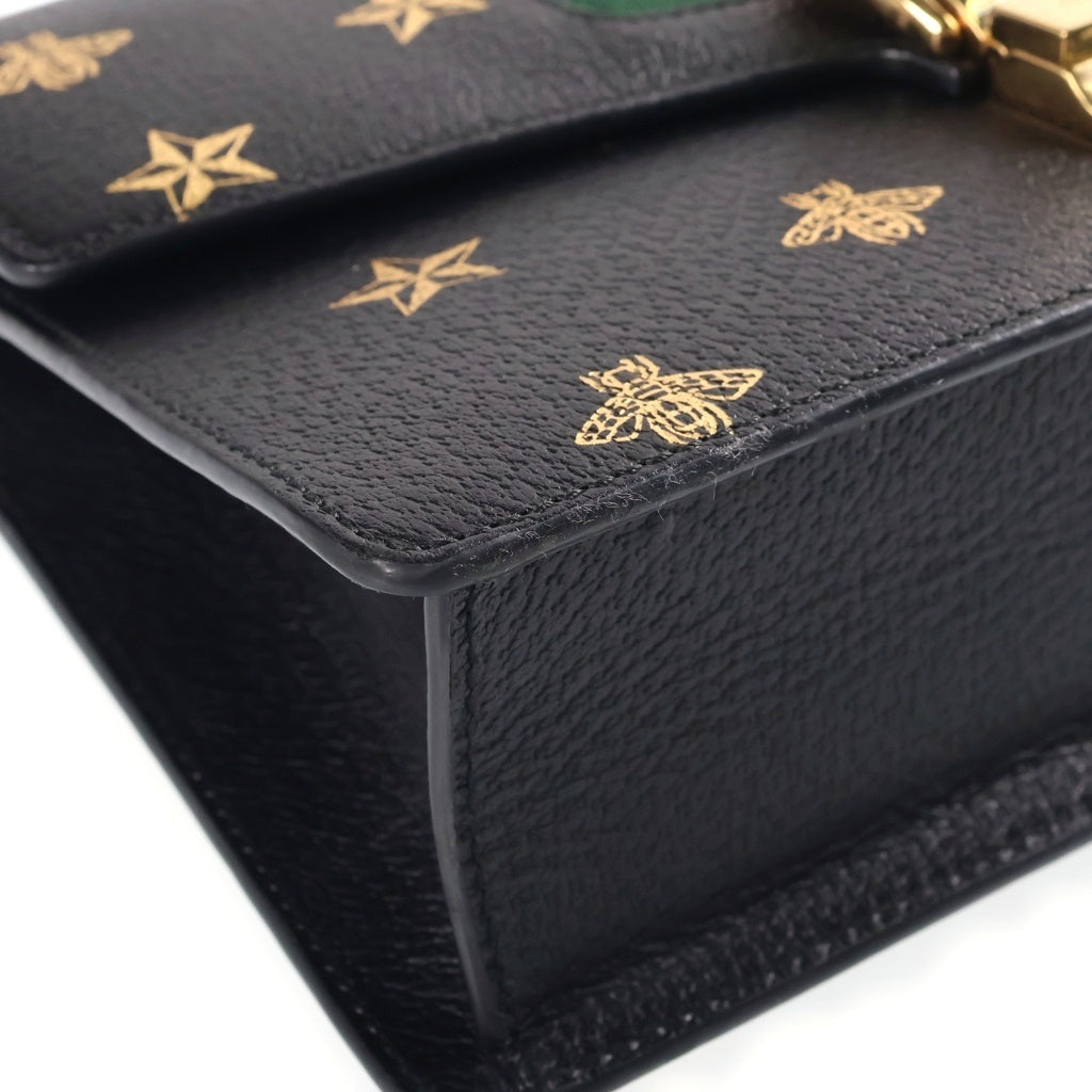 GUCCI(グッチ) シルヴィ シェリーライン ビー スター 2WAY ショルダーバッグ バッグ レディース ブラック 524405