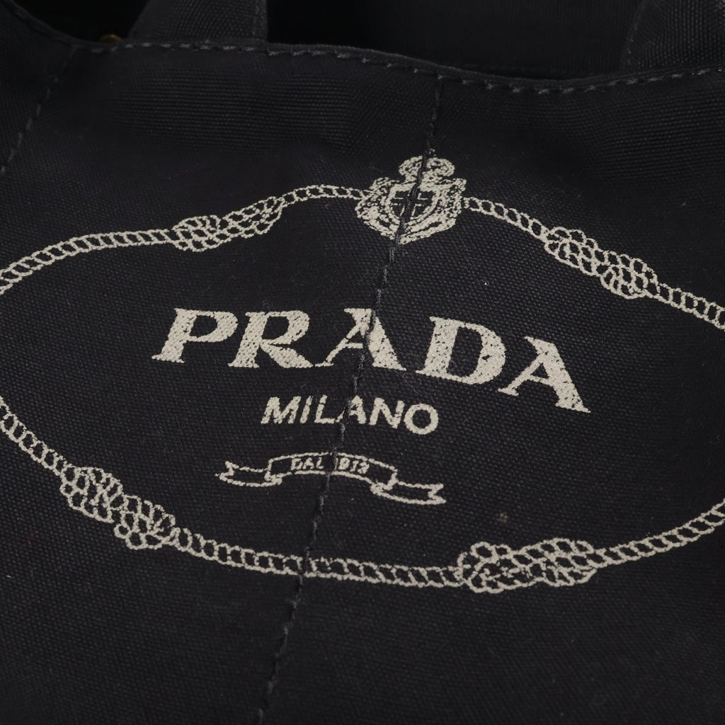 PRADA(プラダ) カナパ キャンバス トートバッグ ハンドバッグ ブラック B1872G レディース
