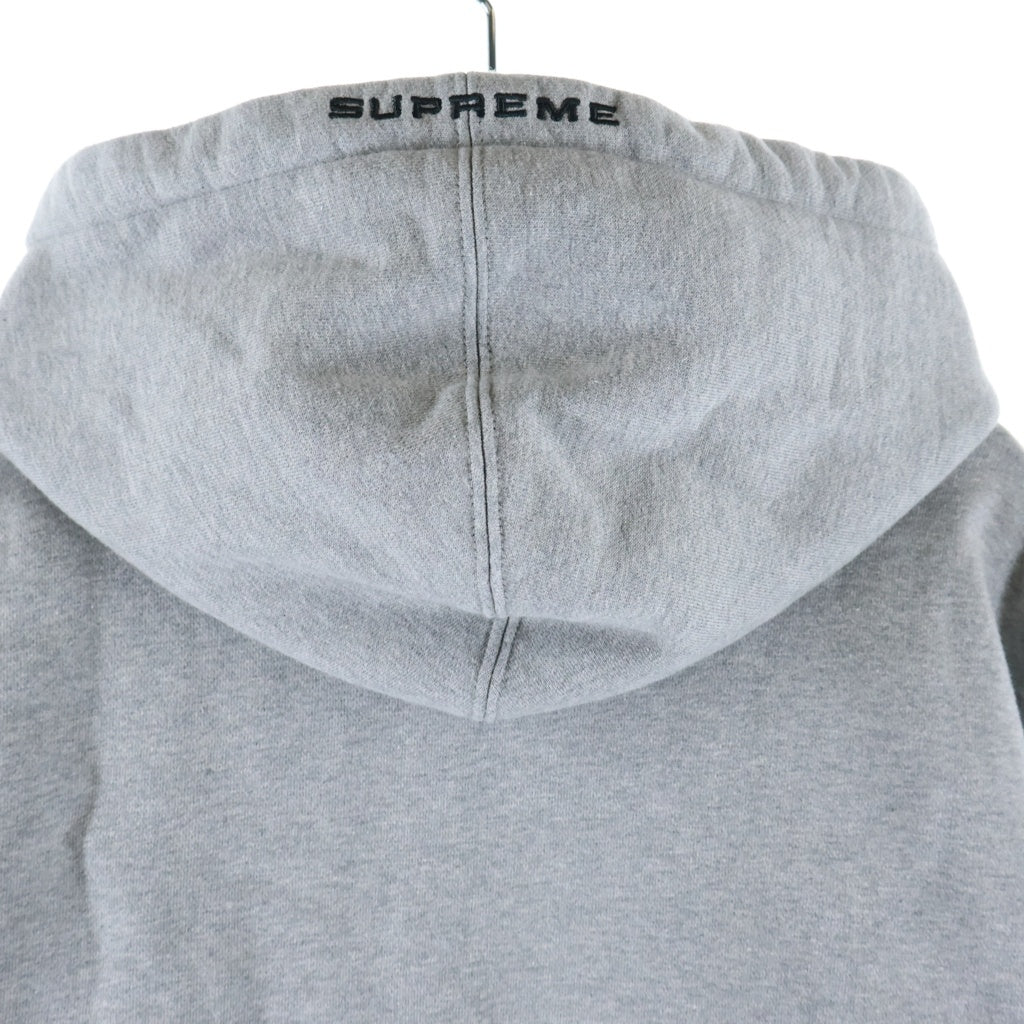 SUPREME(シュプリーム) 24SS × NIKE Swoosh Hooded Sweatshirt 袖スウッシュロゴ刺繍 プルオーバー パーカー グレー FQ0759-063