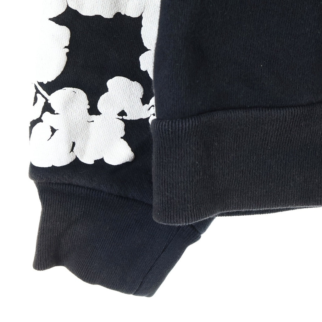 DENIM TEARS(デニムティアーズ) Cotton Wreath PullOver Hoodie コットン フラワー プルオーバーパーカー ブラック/ホワイト
