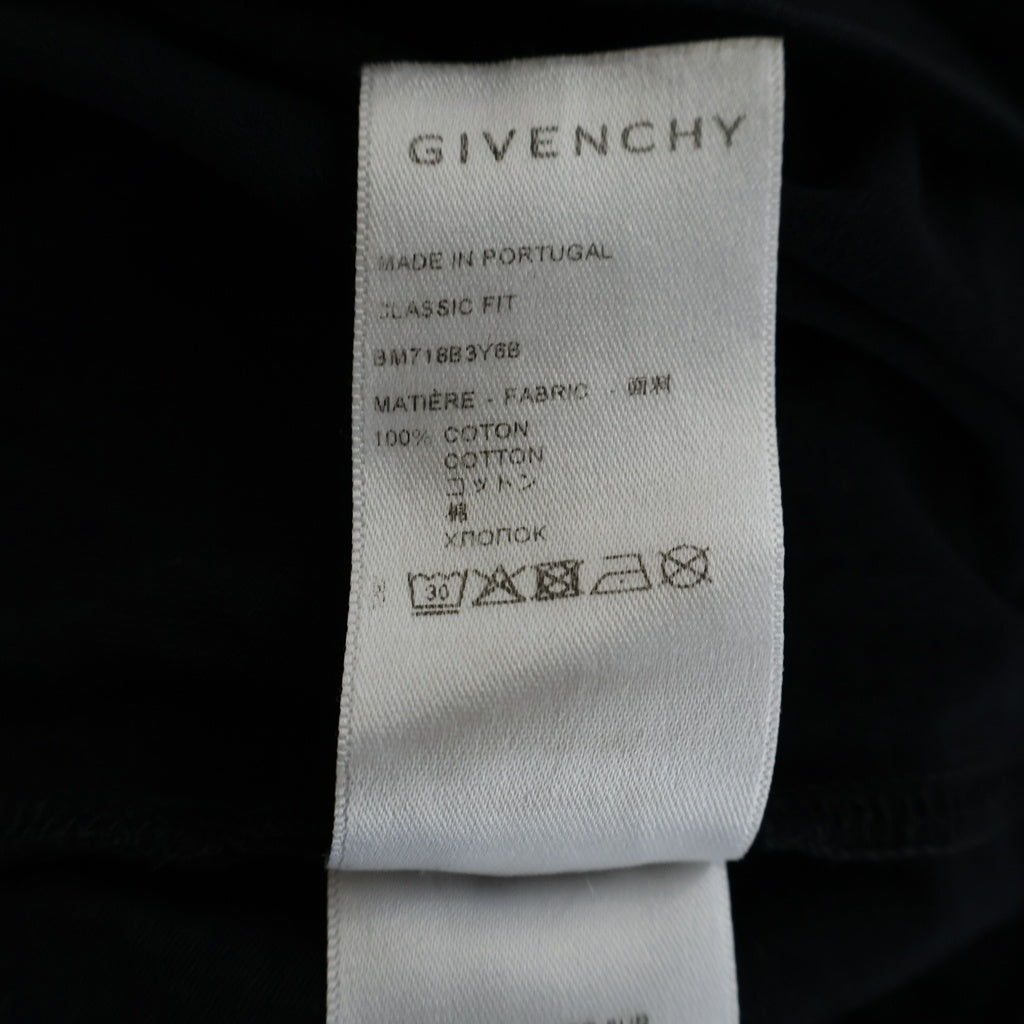 GIVENCHY(ジバンシィ) 4G ロゴ プリント クルーネック Tシャツ 両面Gロゴプリント コットン ブラック BM718B3Y6B