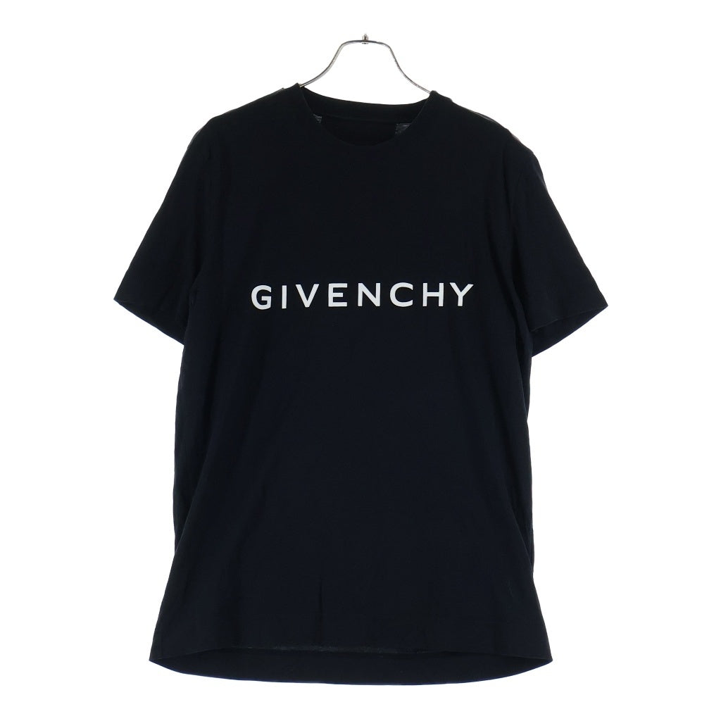 GIVENCHY(ジバンシィ) フロントロゴプリント 半袖Tシャツ カットソー コットン ブラック BM716G3YAC