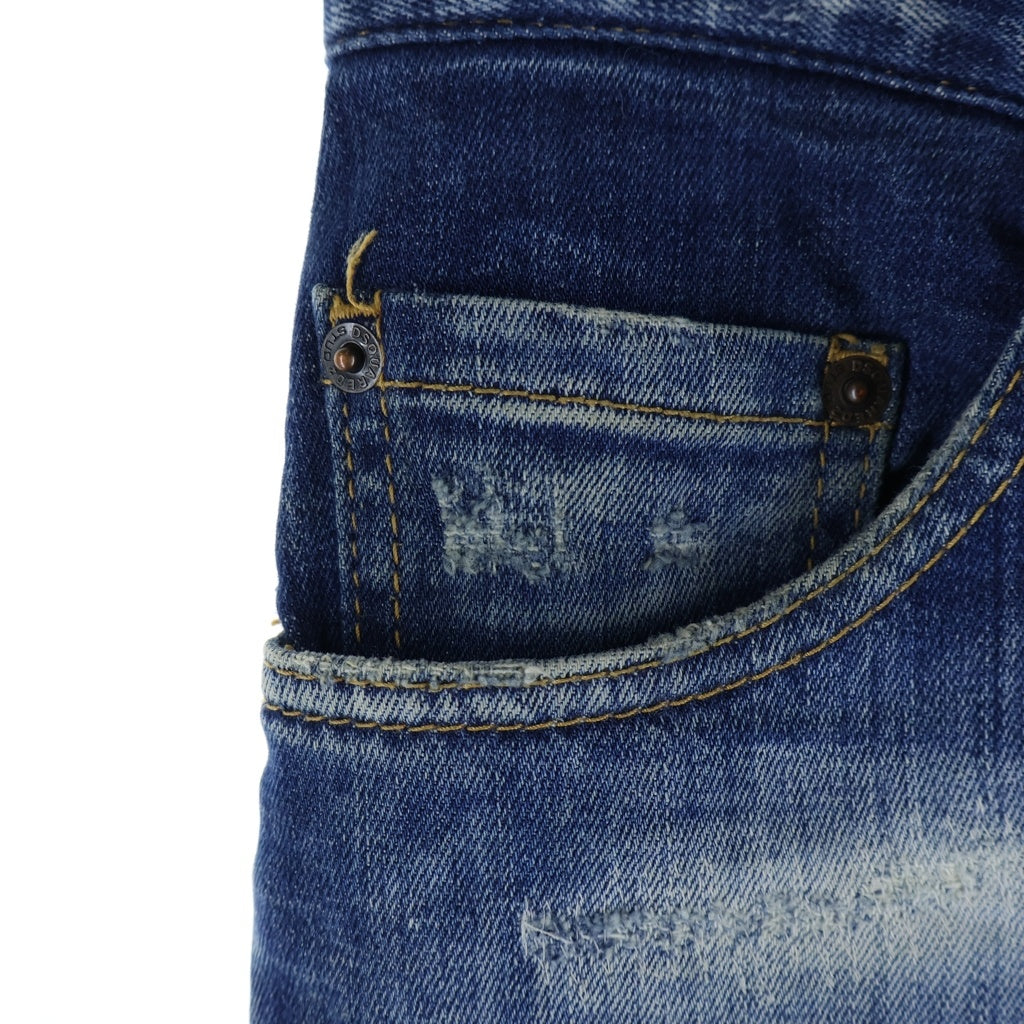 DSQUARED2(ディースクエアード) 23SS Sexy Twist Jean クラッシュリペア加工 スキニー ストレッチ デニムパンツ インディゴ S74LB1265 S30342