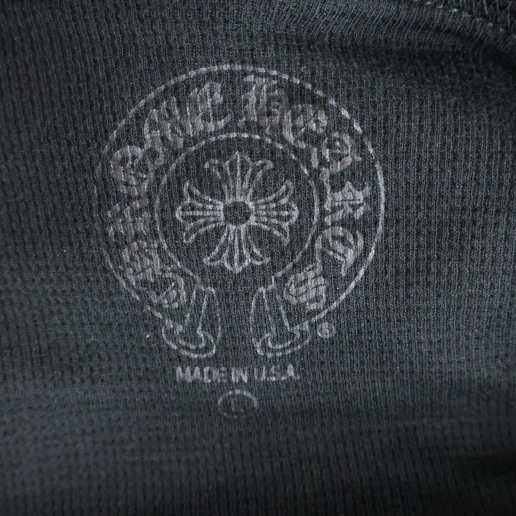 CHROME HEARTS(クロムハーツ) THERMAL SWTSHRT HD ZIP 裏地サーマル ロゴプリント ダガージップアップパーカー フーディー ブラック