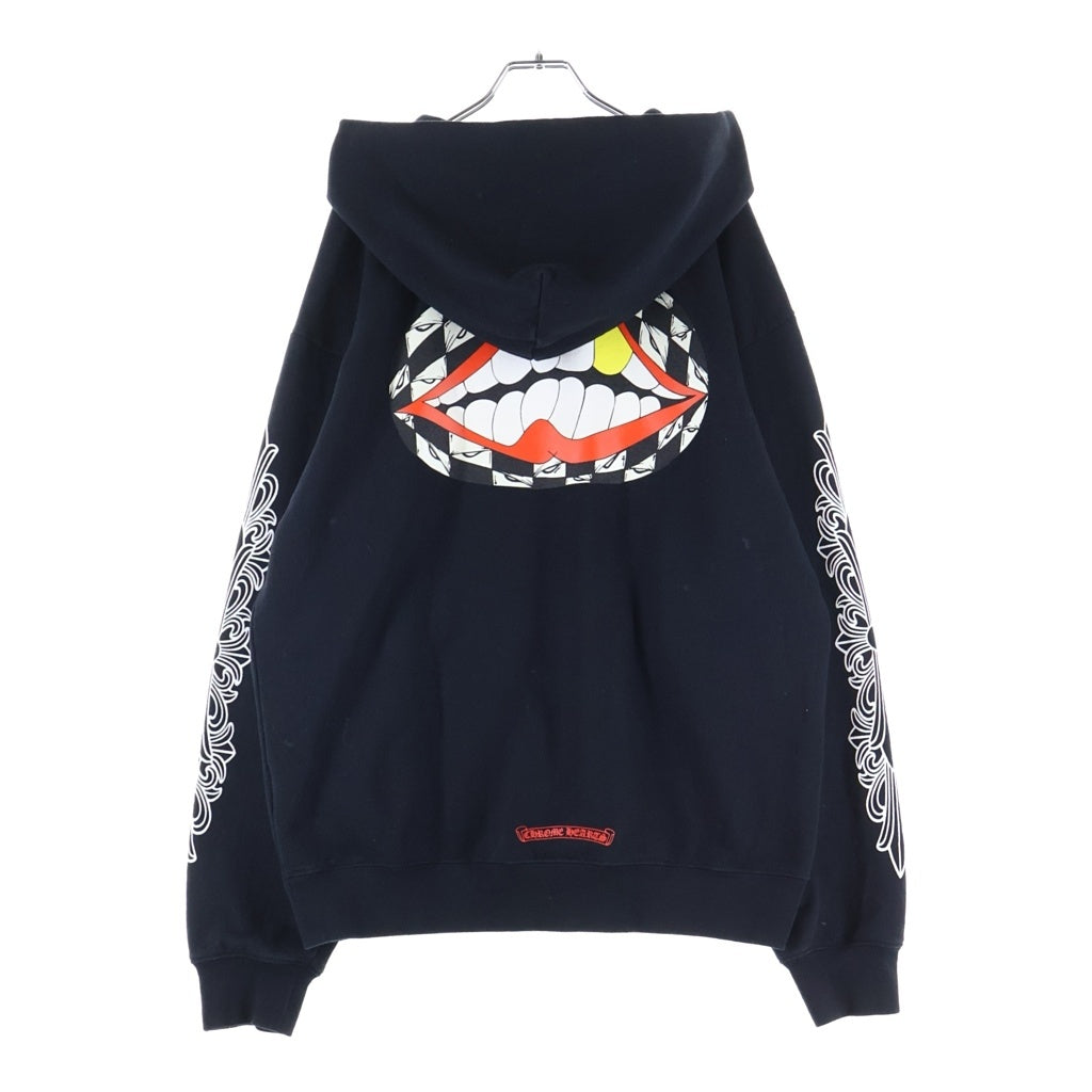 CHROME HEARTS(クロムハーツ) ×MATTY BOY 99 Eyes Chomper SWTSHRT PLVR マッティボーイ 99アイズ 袖フローラル プルオーバーパーカー ブラック