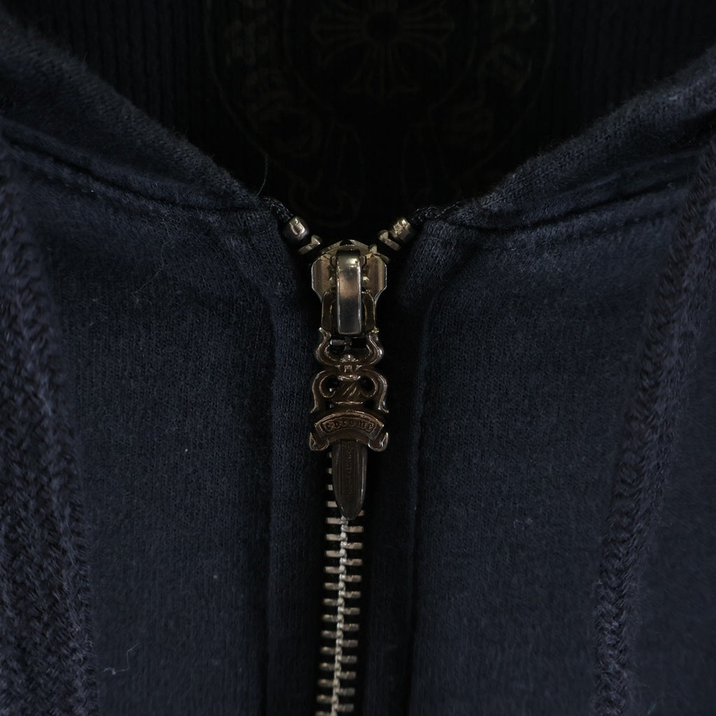 CHROME HEARTS(クロムハーツ) SWTSHIRT HD ZIP バックアーチロゴ 裏地サーマルジップパーカー ブラック