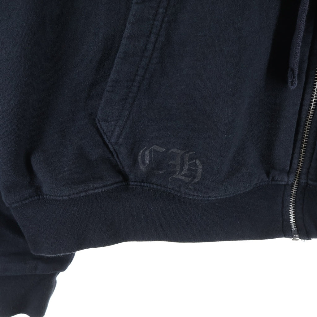 CHROME HEARTS(クロムハーツ) SWTSHIRT HD ZIP バックアーチロゴ 裏地サーマルジップパーカー ブラック