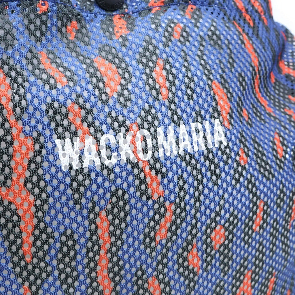 WACKO MARIA(ワコマリア) ×SPEAK EASY LEOPARD SHOULDER BAG スピークイージー レオパード柄 メッシュ ショルダーバッグ ネイビー/オレンジ 25SS-WMA-BG04