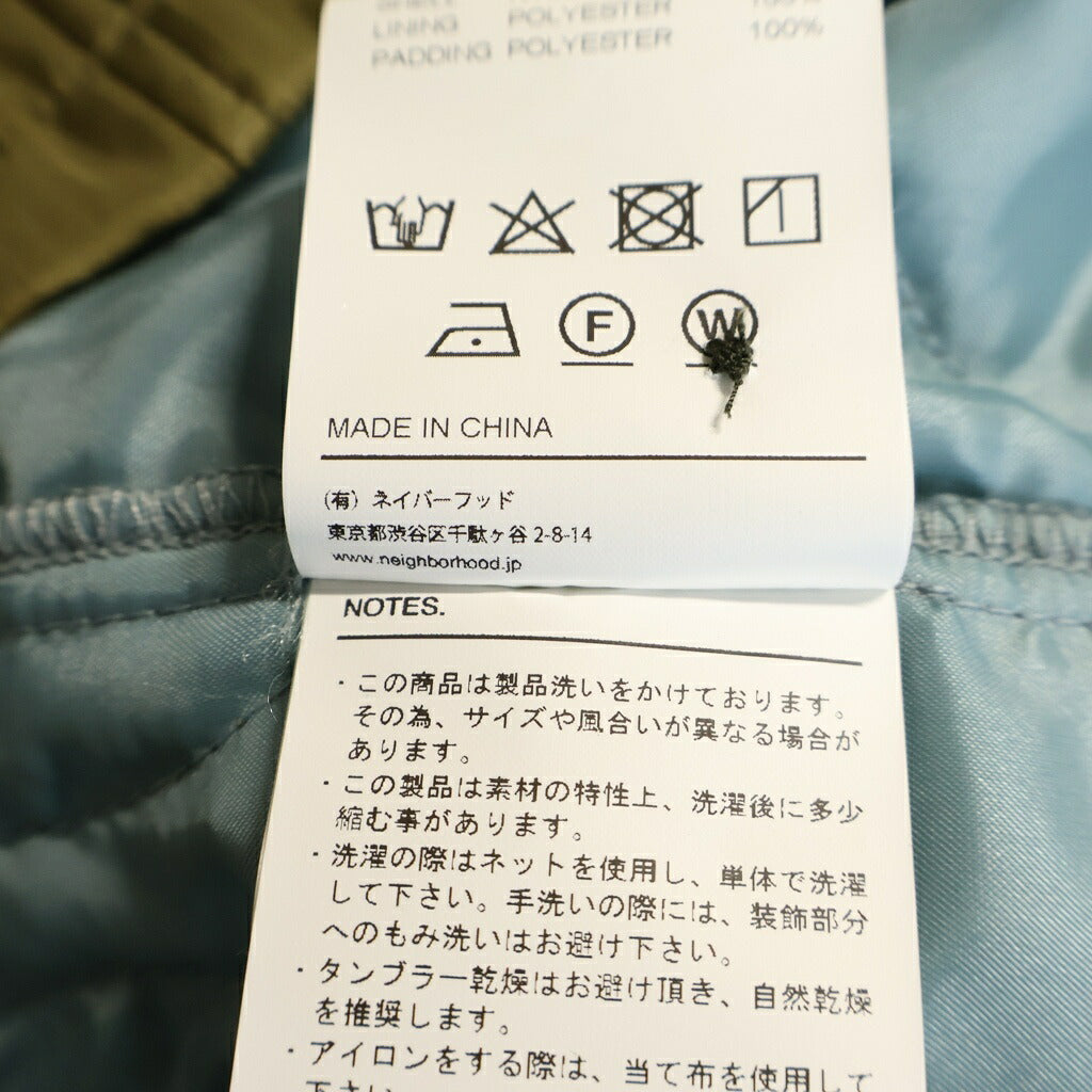 NEIGHBORHOOD(ネイバーフッド) 23SS ×WIND AND SEA SOUVENIR JACKET ウィンダンシー キルティング スーヴェニアジャケット カーキ 231TSWSN-JKM01S