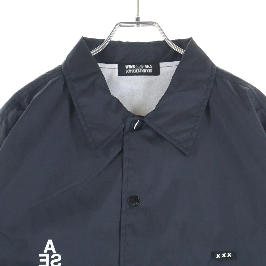 GOD SELECTION XXX(ゴッドセレクショントリプルエックス) × WIND AND SEA NYLON COACH JACKET ウィンダンシー ナイロンコーチジャケット ブラック