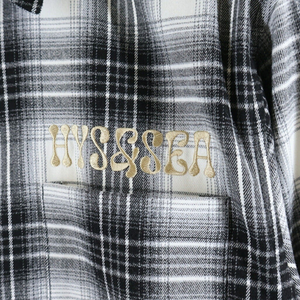 WIND AND SEA(ウィンダンシー) × HYSTERIC GLAMOUR CHECK SHIRT ヒステリックグラマー フランネルチェック 長袖シャツ ブラック/ホワイト WDS-C-HYS-24-Q2-05