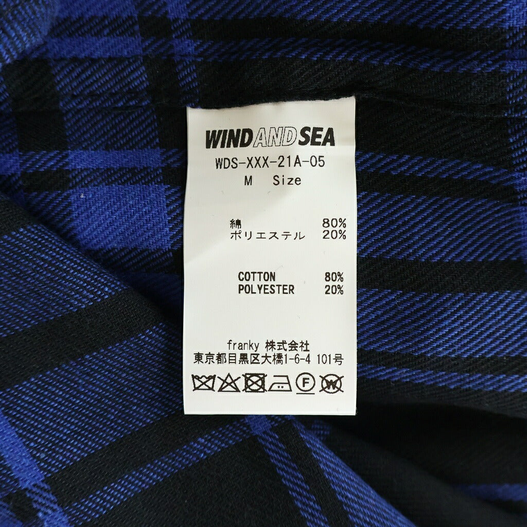 WIND AND SEA(ウィンダンシー) × GOD SELECTION XXX CHECK SHIRT フランネルチェック 長袖シャツ ブルー WDS-XXX-21A-05