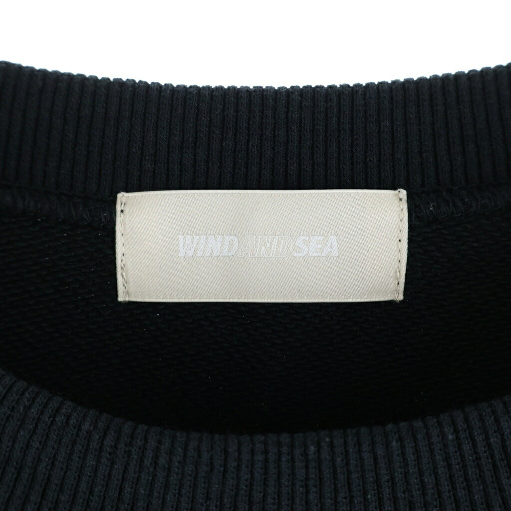 WIND AND SEA(ウィンダンシー) 22AW SEA CREW NECK BLACK シー 両面ロゴデザイン クルーネック スウェット トレーナー ブラック WDS-O-OSS-26-Q1-CS-01