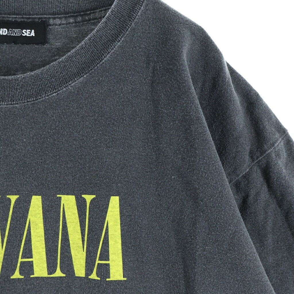 WIND AND SEA(ウィンダンシー) 25SS ×NIRVANA SMILEY TEE ニルヴァーナ スマイリー 半袖Tシャツ 半袖カットソー グレー WDS-O-NVN-25-Q4-01