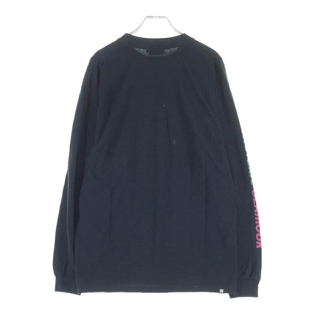 HYSTERIC GLAMOUR(ヒステリックグラマー) 20AW×WIND AND SEA 長袖カットソー フロントロゴ 袖プリント ブラック 02203CL14
