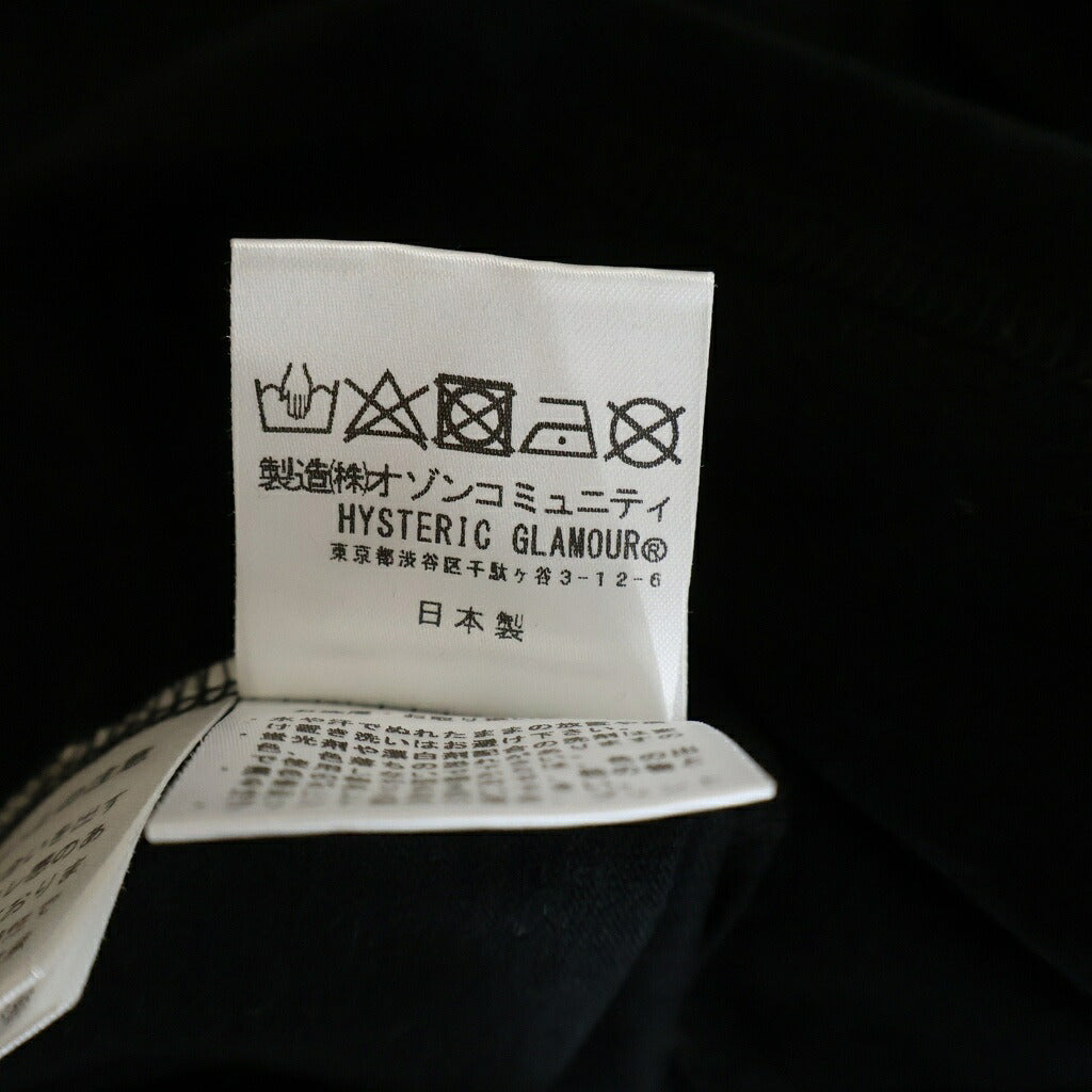 HYSTERIC GLAMOUR(ヒステリックグラマー) 20AW×WIND AND SEA 長袖カットソー フロントロゴ 袖プリント ブラック 02203CL14