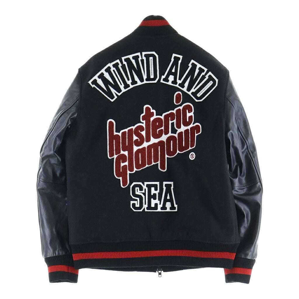 WIND AND SEA(ウィンダンシー) 22AW×WIND AND SEA VARSITY JACKET ヴァーシティージャケット スタジャン ロゴパッチ ブラック WDS-C-HYS-23-AP-Q1-01
