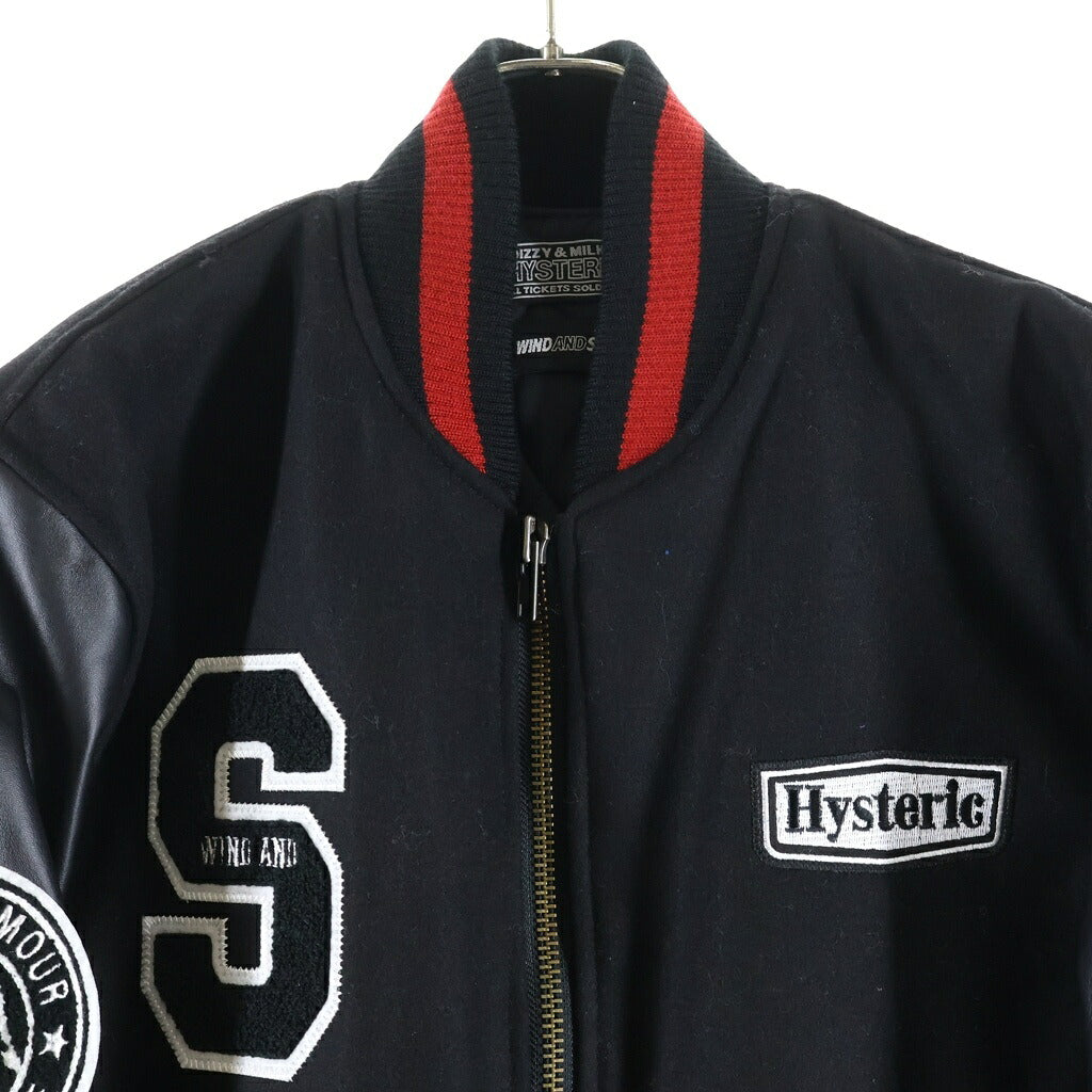 WIND AND SEA(ウィンダンシー) 22AW×WIND AND SEA VARSITY JACKET ヴァーシティージャケット スタジャン ロゴパッチ ブラック WDS-C-HYS-23-AP-Q1-01