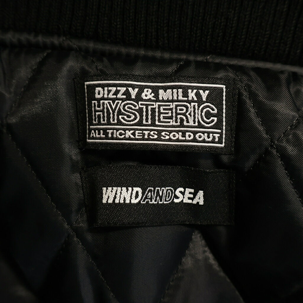 WIND AND SEA(ウィンダンシー) 22AW×WIND AND SEA VARSITY JACKET ヴァーシティージャケット スタジャン ロゴパッチ ブラック WDS-C-HYS-23-AP-Q1-01
