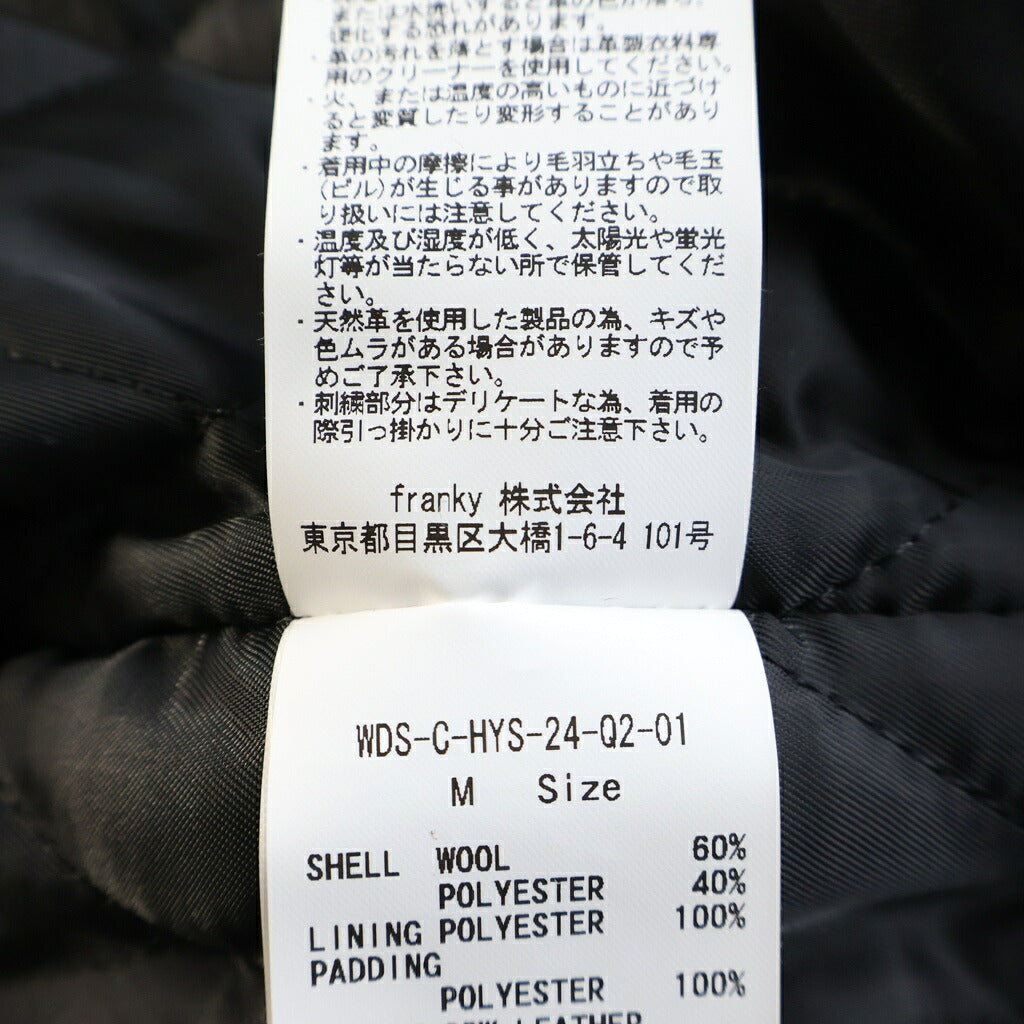WIND AND SEA(ウィンダンシー) 23AW×HYSTERIC GLAMOUR VARSITY JACKET バーシティジャケット スタジャン アームレザー切替 ブラック/レッド WDS-C-HYS-24-Q2-01