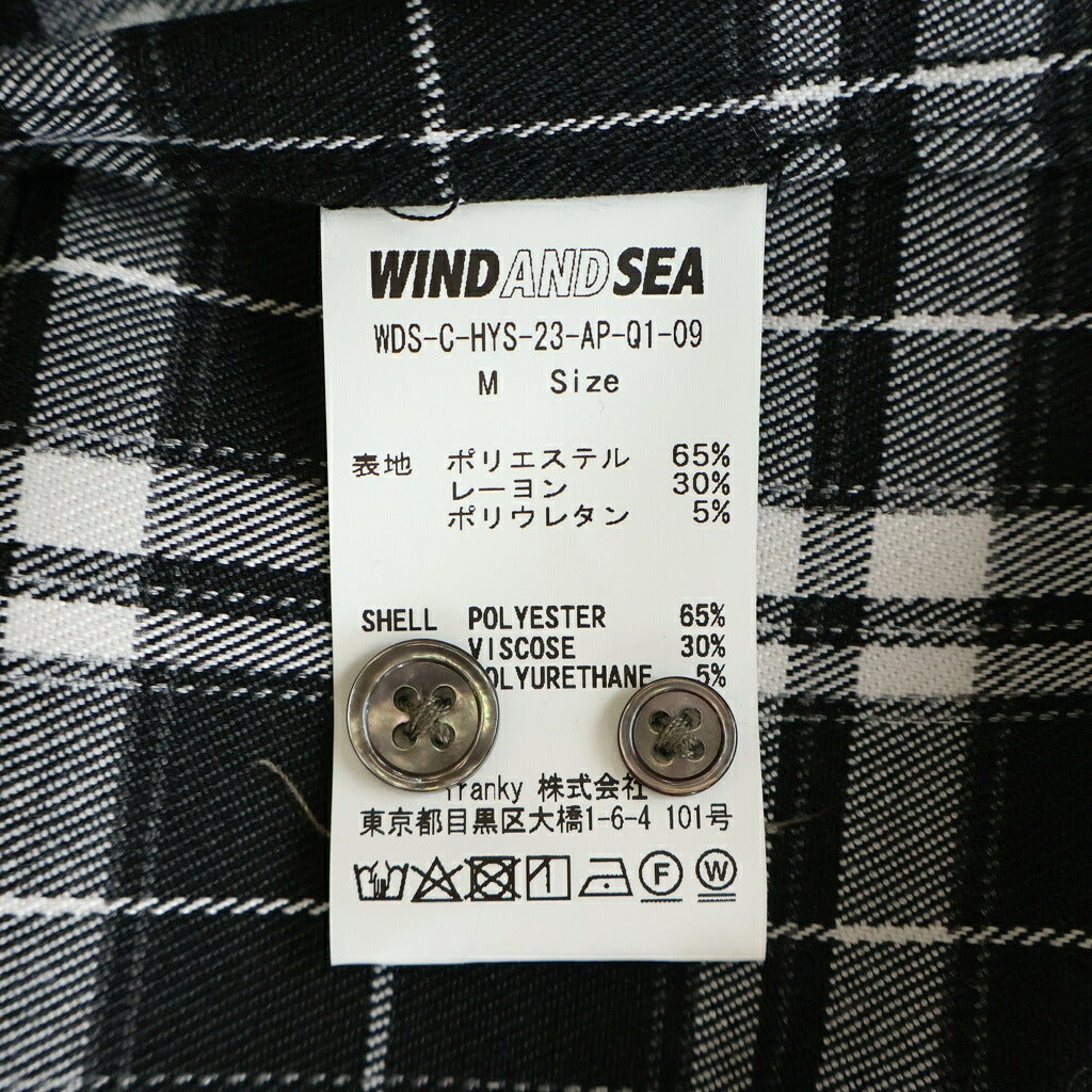 WIND AND SEA(ウィンダンシー) 22AW ×HYSTERIC GLAMOUR ヒステリックグラマー 長袖チェックシャツ ブラック/ホワイト WDS-C-HYS-23-AP-Q1-09