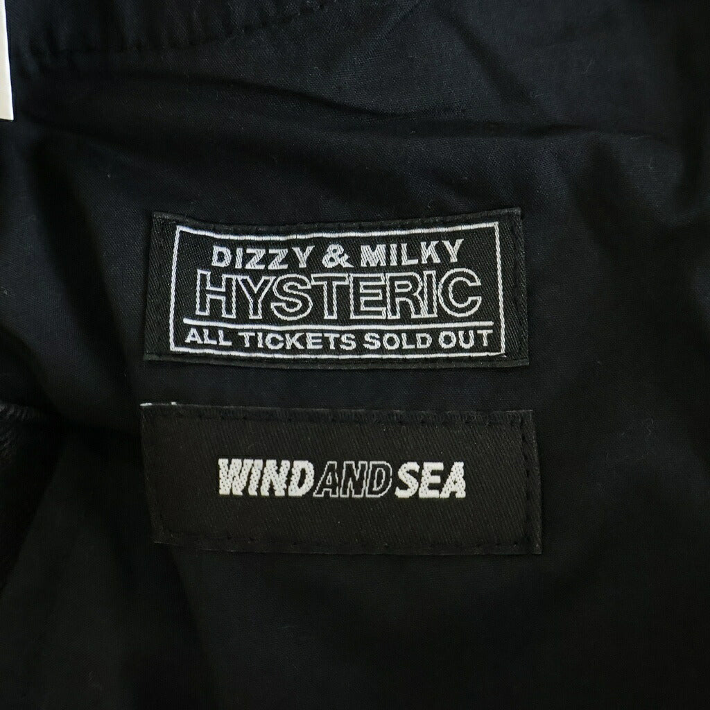 WIND AND SEA(ウィンダンシー) ×HYSTERIC GLAMOUR DAMAGED SKINNY DENIM PANTS ダメージスキニーデニムパンツダメージ加工 フロント刺繍 ブラック WDS-C-HYS-23-AP-Q1-06
