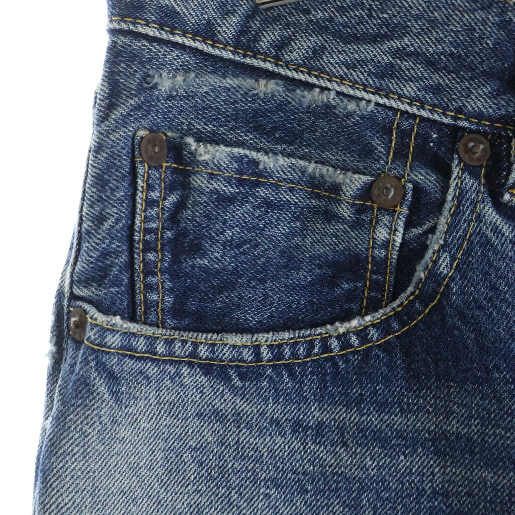 WIND AND SEA(ウィンダンシー) × MINEDENIM L.Straight 5pocket USS マインデニム ダメージ加工 デニムパンツ インディゴ 24MND-WAS002-86-322