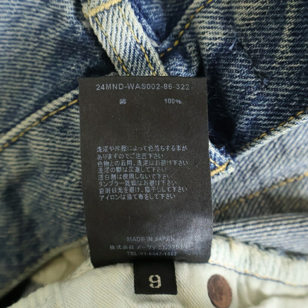WIND AND SEA(ウィンダンシー) × MINEDENIM L.Straight 5pocket USS マインデニム ダメージ加工 デニムパンツ インディゴ 24MND-WAS002-86-322