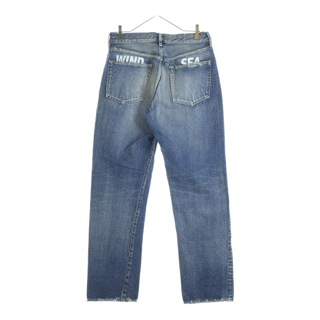WIND AND SEA(ウィンダンシー) × MINEDENIM L.Straight 5pocket USS マインデニム ダメージ加工 デニムパンツ インディゴ 24MND-WAS002-86-302